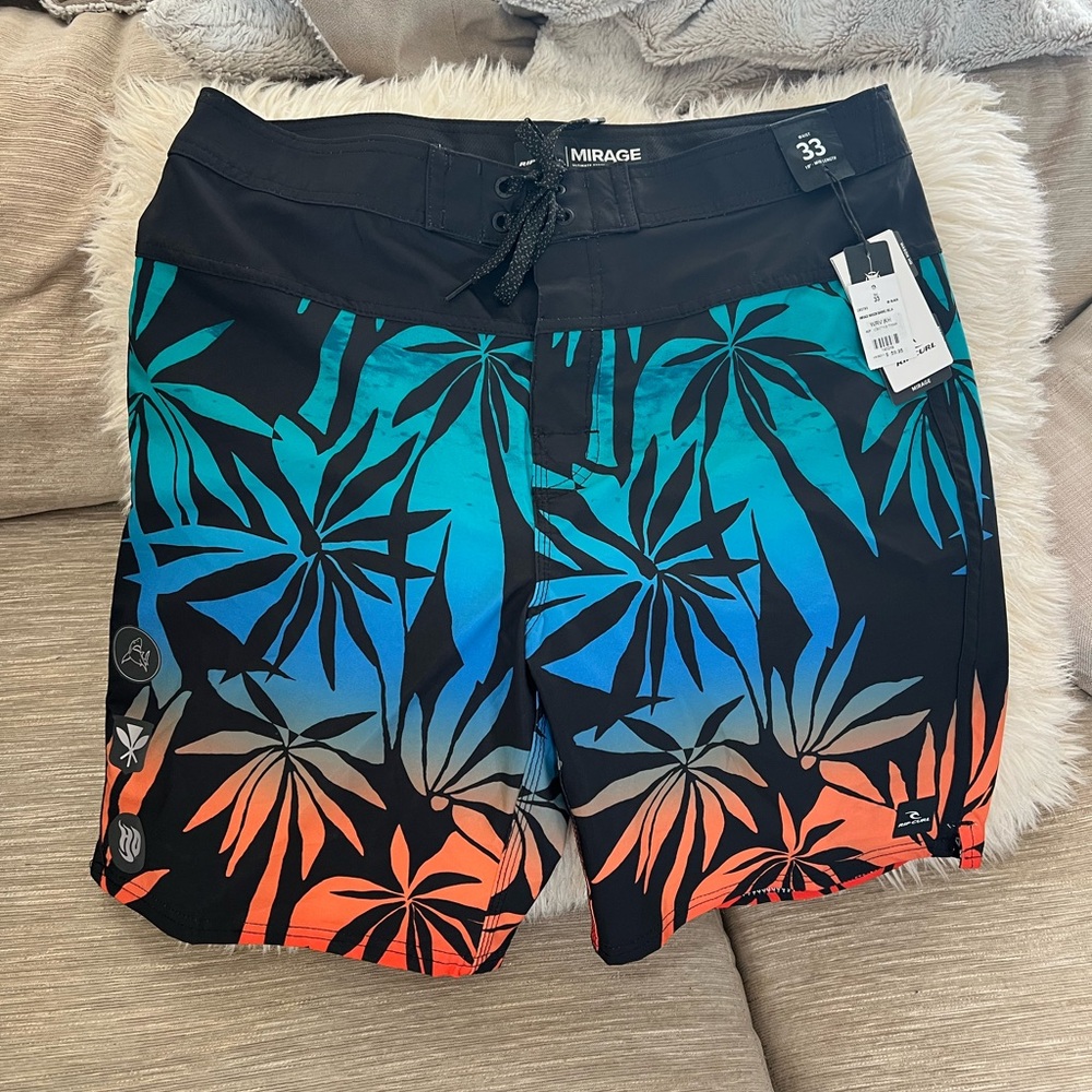 Rip Curl Black and Multicolor Board Shorts